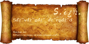 Sóvágó Árpád névjegykártya
