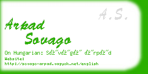 arpad sovago business card